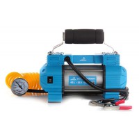 Компрессор автомобильный двухпоршневой (45 л/мин 8,2 Атм) с фонарем, витой шланг, клеммы АКБ 12 Atelie