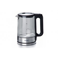 Электрочайник EK-02GB 1.7л, 1850-2200Вт, корпус стекло, черный Metec