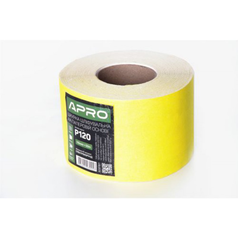 Папір шліфувальний APRO P220 115мм*50м рулон (паперова основа)