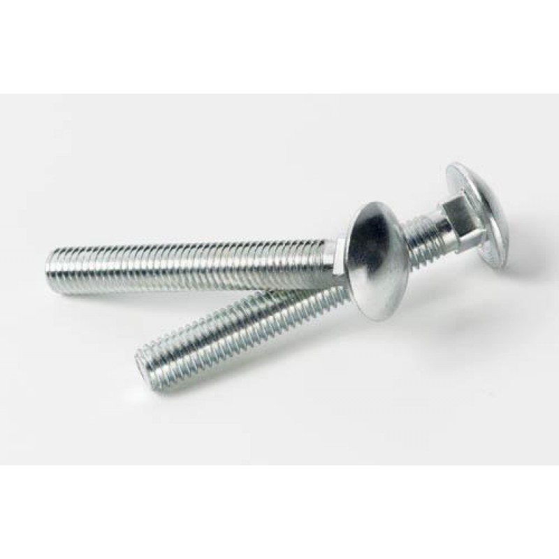 Болт з квадратним підголовником з повною різьбою М6*50 DIN 603 кл. міц. 4,8 цинк білий (пач 25шт) APRO