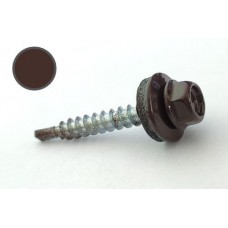 Саморіз покрівельний 4,8*35 DIN 7504K RAL 8017 до дерева (пач 50шт) (колір - шоколадно-коричневий) APRO