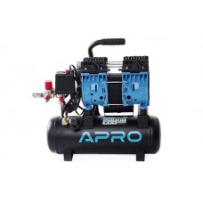 Компрессор двухцилиндровый безмасляный OFE-9 0,6кВт 152л/мин 8бар 9л (кран + штуцер) APRO