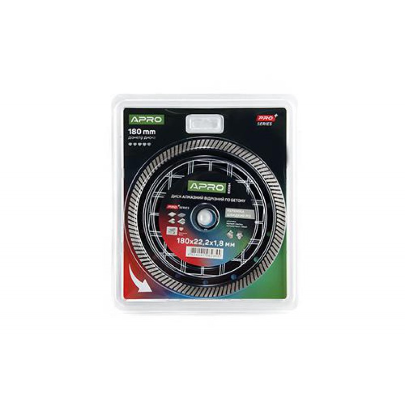 Диск алмазний по бетону Кераміка Швидкий Різ 180х1.8х22.22мм 22-24% APRO PRO