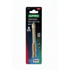Сверло по стеклу и кафелю 4 грани HEX 6мм PRO APRO