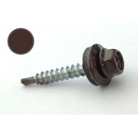 Саморіз покрівельний 4,8*35 DIN 7504K RAL 8017 до дерева (ящ. 1600шт) (колір - шоколадно-коричневий) APRO