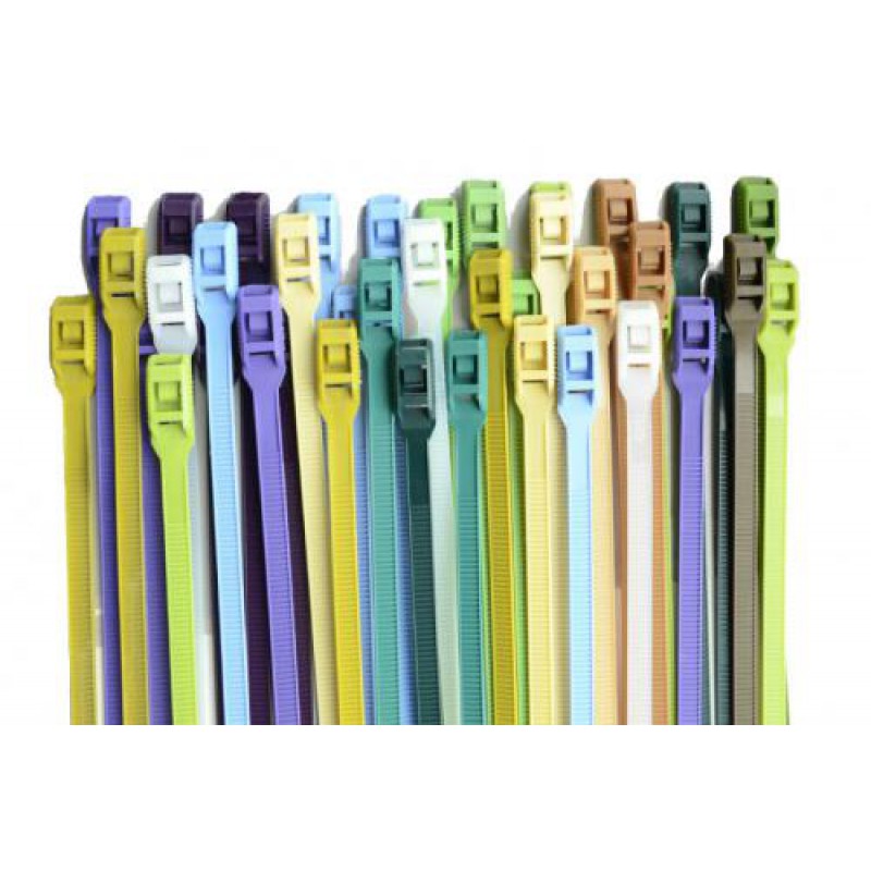 Стяжка кабельная с низким профилем замка 8x400 розовый (100шт) APRO