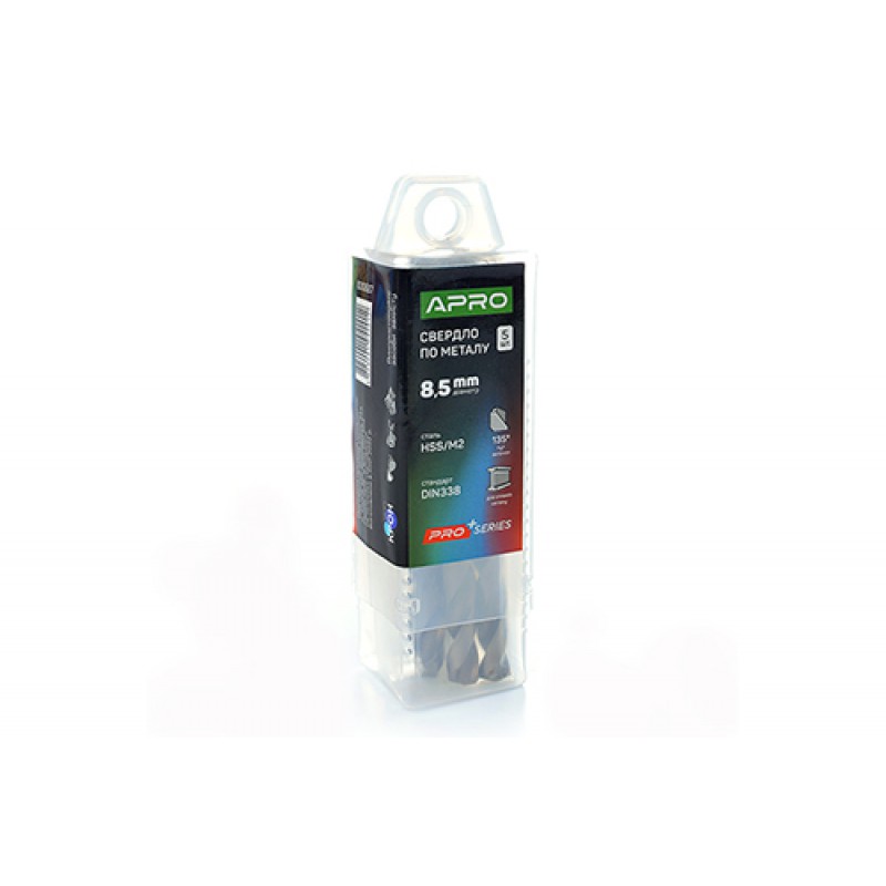 Свердло по металу HSS/M2 (6542) Ø8,5мм (тубус, кратно 5шт) PRO APRO