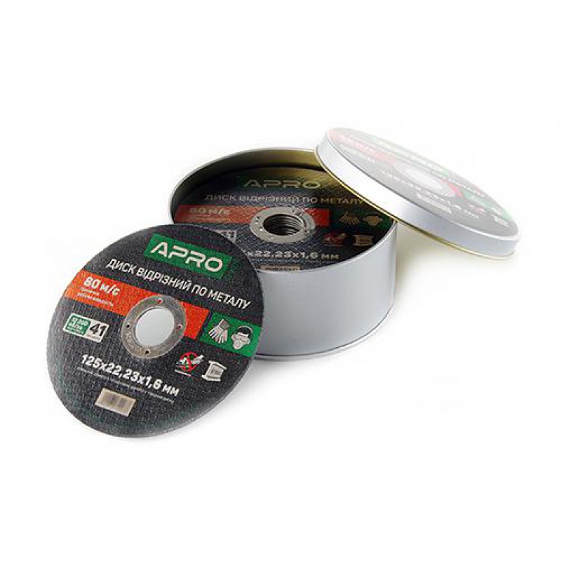 Диск відрізний по металу в кейсі 125х1.6х22.2 мм (25 шт в кейсі ціна за кейс) APRO