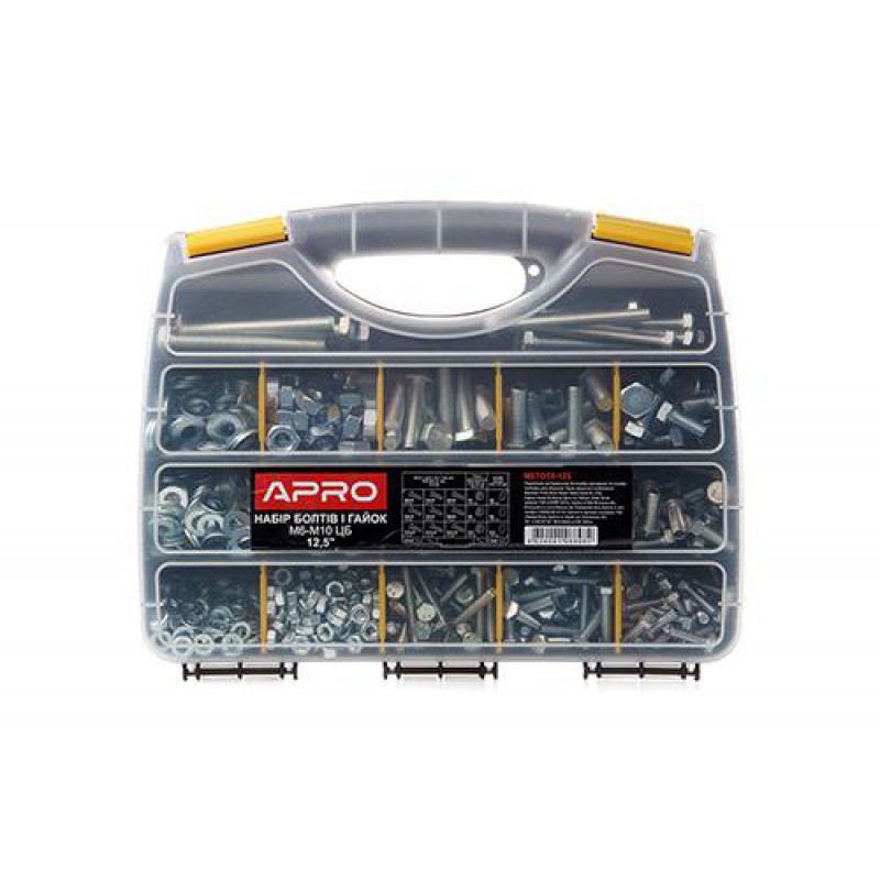 Набір болтів і гайок M6–M10 ЦБ 12,5'' 320х260х60мм APRO
