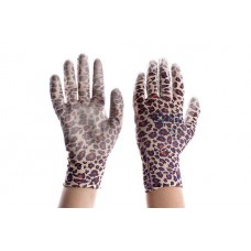 Перчатки с полиуретановым покрытием р8 (голубые садовые манжет) ЛЕОПАРД СИЛА