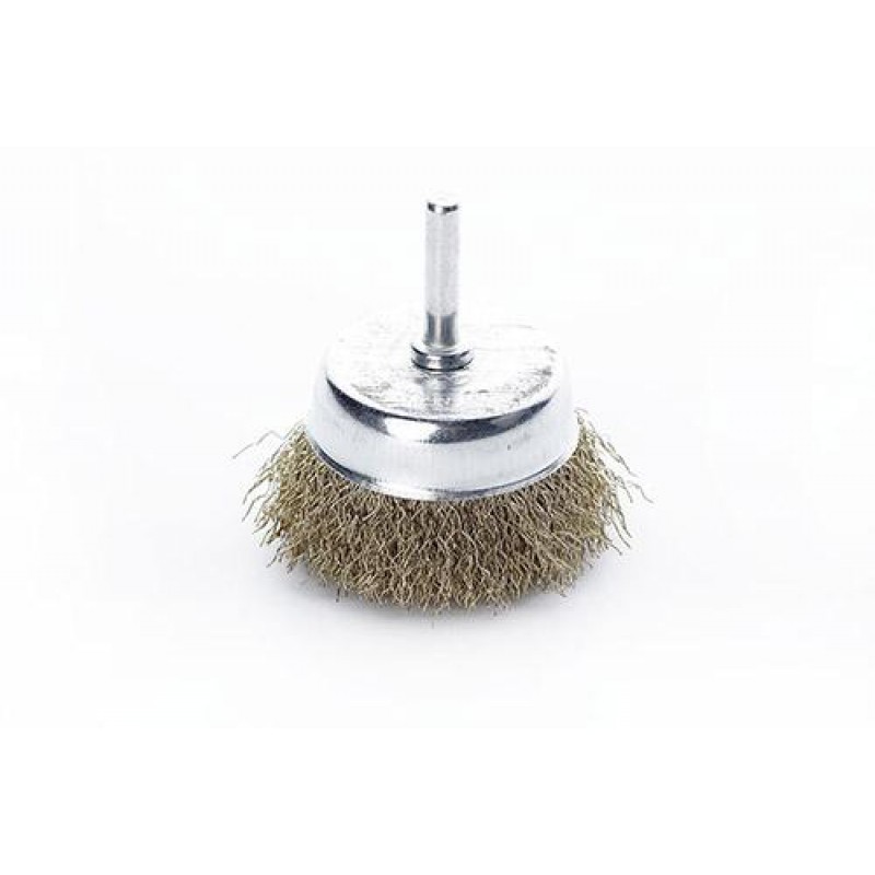 Щітка чаша латунна дріт 75мм (дриль) APRO