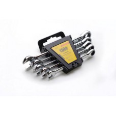 Набор ключей комбинированных с трещоткой CrV 10, 12, 13, 14, 17 (5шт) СИЛА