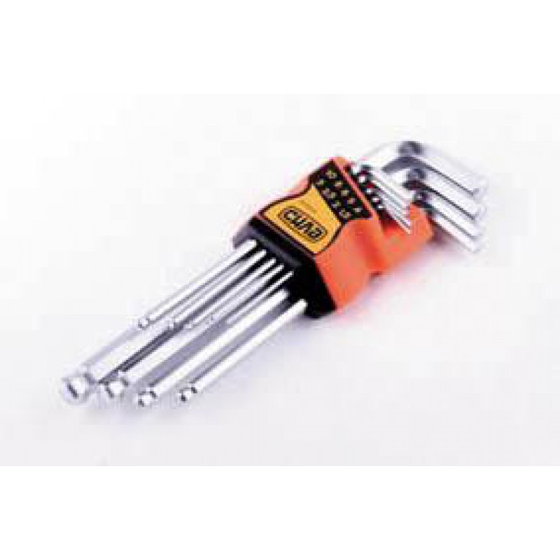 Набор шестигранников 1,5, 2, 2,5, 3, 4, 5, 6, 8, 10 шарообразных CrV (9шт) СИЛА