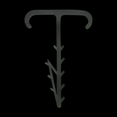 Дюбель-ялинка подвійна (12х5) для пласких дротів чорний (пач 100шт) APRO