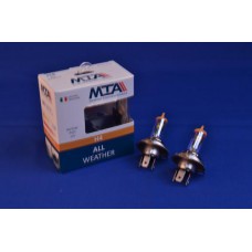 Лампа автомобільна H4 12V 60/55W P43T ALL WEATHER (2шт) (ближня/дальня, протитуманна) MTA