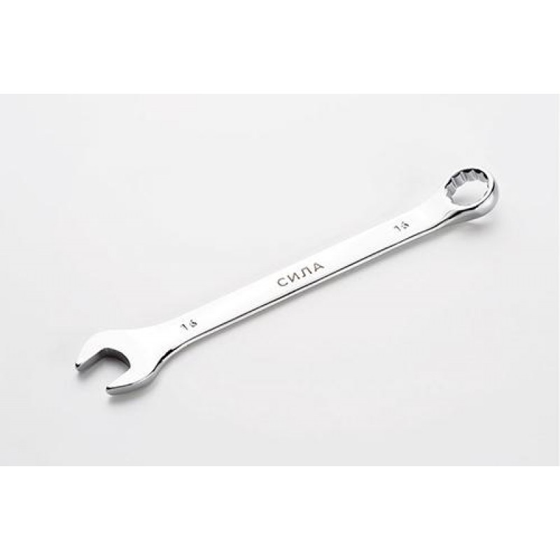 Ключ рожково-накидной полированный CrV 15мм СИЛА