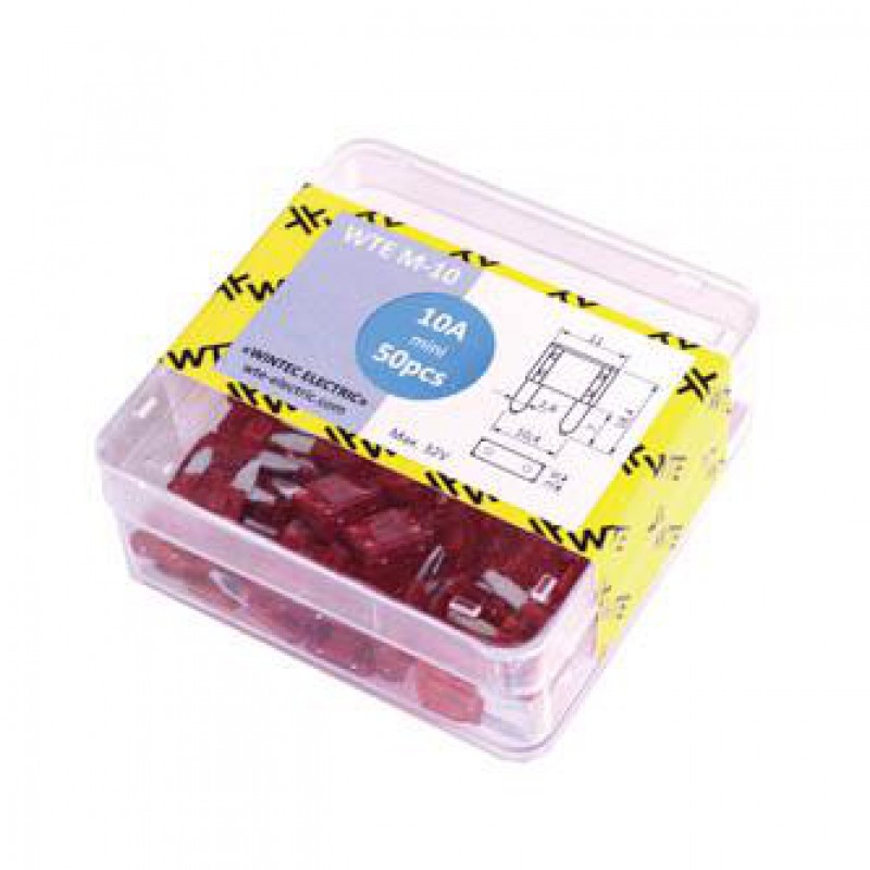 Запобіжники (плоскі міні 10А) (50шт) WTE