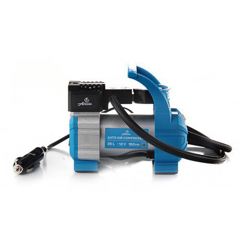 Компрессор автомобильный однопоршневой (35 л/мин 10 Атм) с фонарем 12 Atelie