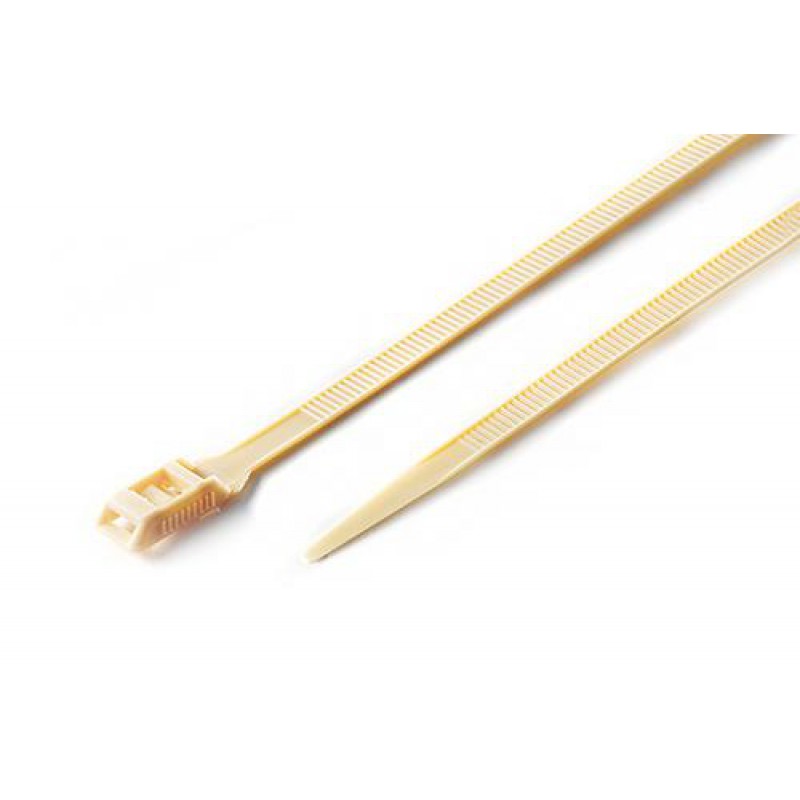 Стяжка кабельна з низьким профілем замку 8x400 бежевий (100шт) APRO