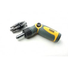 Отвертка реверсионная CrV с комплектом насадок (12 бит) (с изломом) СИЛА