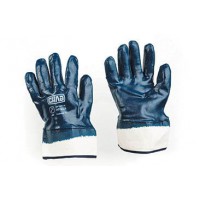 Перчатки с нитриловым покрытием р10 (синие краги без хеддера) СИЛА