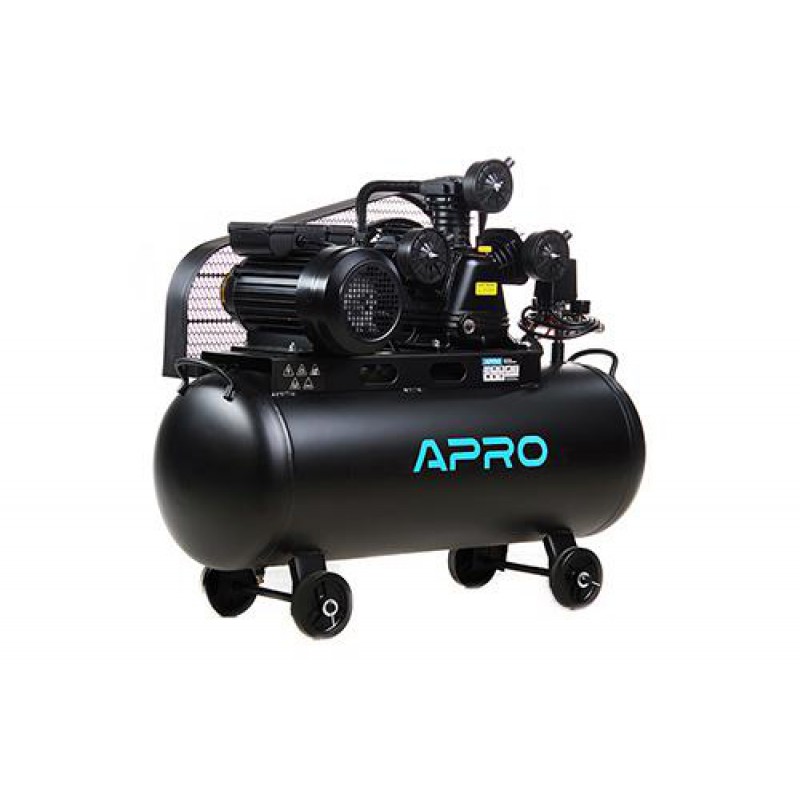 Компресор трьохциліндровий пасовий OFBD-100X 8Бар 3.0кВт 530л/хв 100л (2 крана) + Олива 0,8л APRO