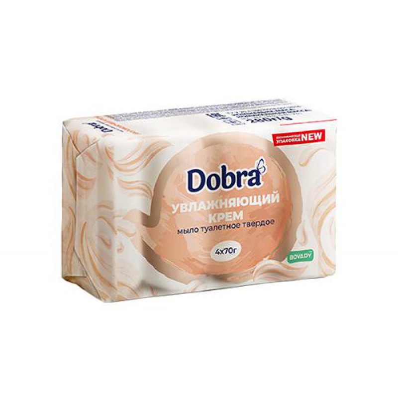 Мило туалетне тверде косметичне 4*70г екопак Dobra Зволожуючий крем