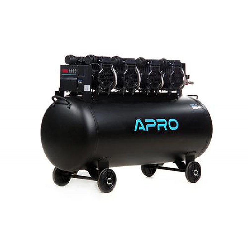 Компрессор восьмицилиндровый безмасляный OFE-200 8Бар 4х1.5 кВт 950 л/мин 200л (2 крана) APRO