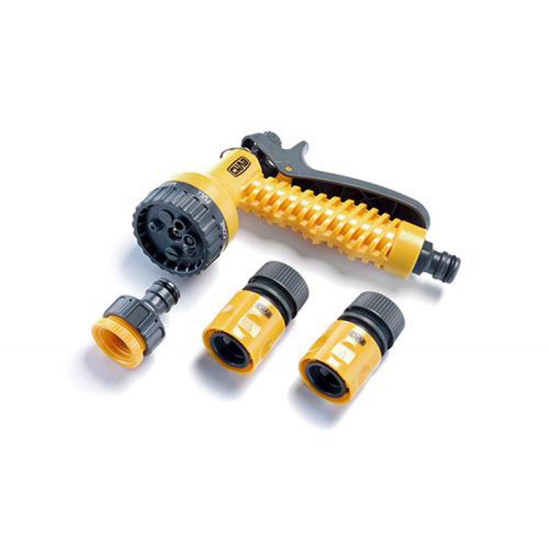 Набір: пістолет-розпилювач 7 режимів, конектори 1/2: 1/2 аквастоп, 1/2, адаптер 1/2+3/4 СИЛА