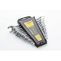 Набор ключей рожково-накидных Стандарт CrV 6, 7, 8, 9, 10, 11, 12, 13, 14, 15, 16, 17, 18, 19, 22 (15шт) СИЛА