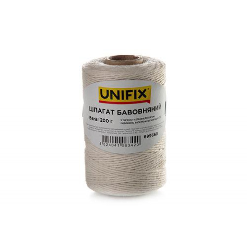 Шпагат бавовняний 200г на втулці UNIFIX