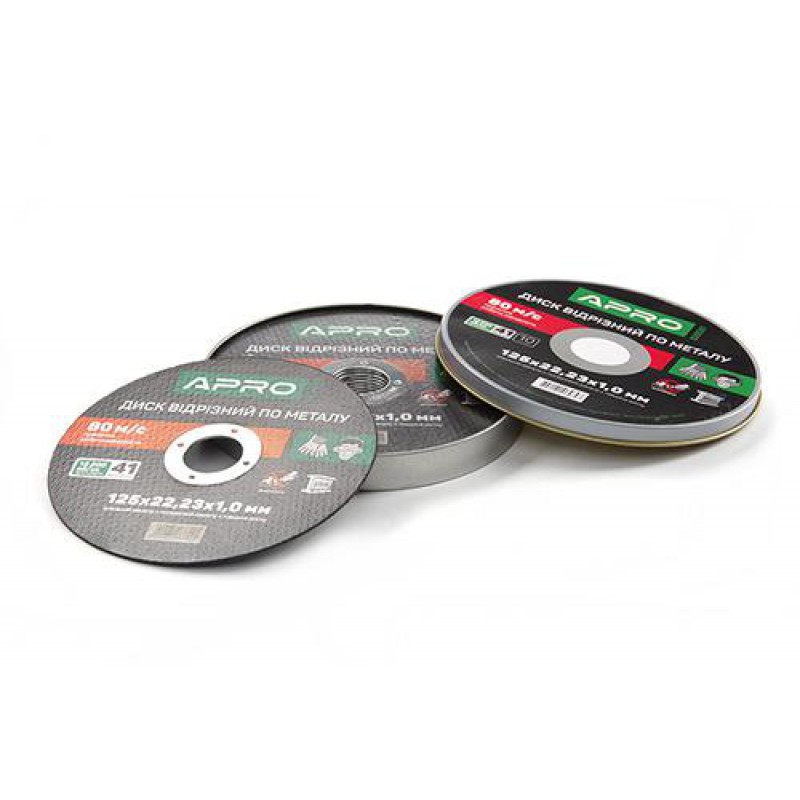 Диск відрізний по металу в кейсі 125х1.0х22.2 мм (10 шт в кейсі, ціна за кейс) APRO