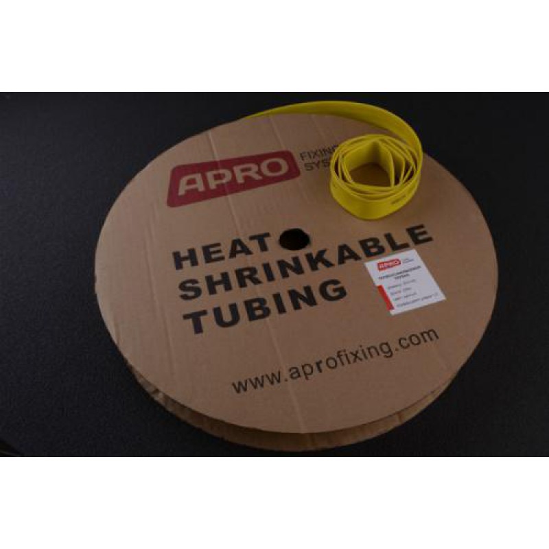 Термоусаживаемая трубка 20мм желтая 100м APRO