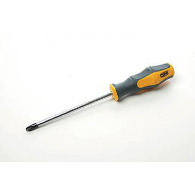 Отвертка крестовая обрезиненная рукоятка СrV PH3х150мм (Phillips) (двухкомпонентная) СИЛА