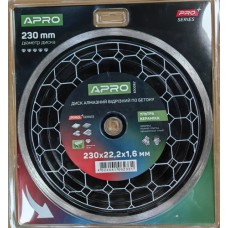 Диск алмазный по бетону Керамика Ультра 230х1.6х22.22мм 22-24% APRO PRO