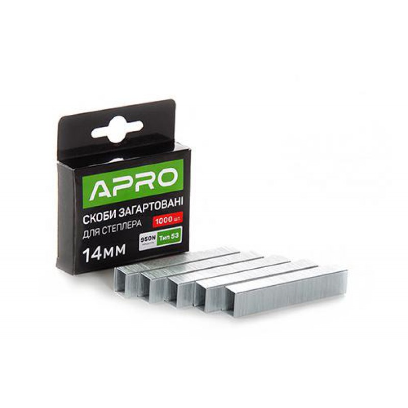 Скобы закаленные 14х11.3х0.7мм 1000шт APRO