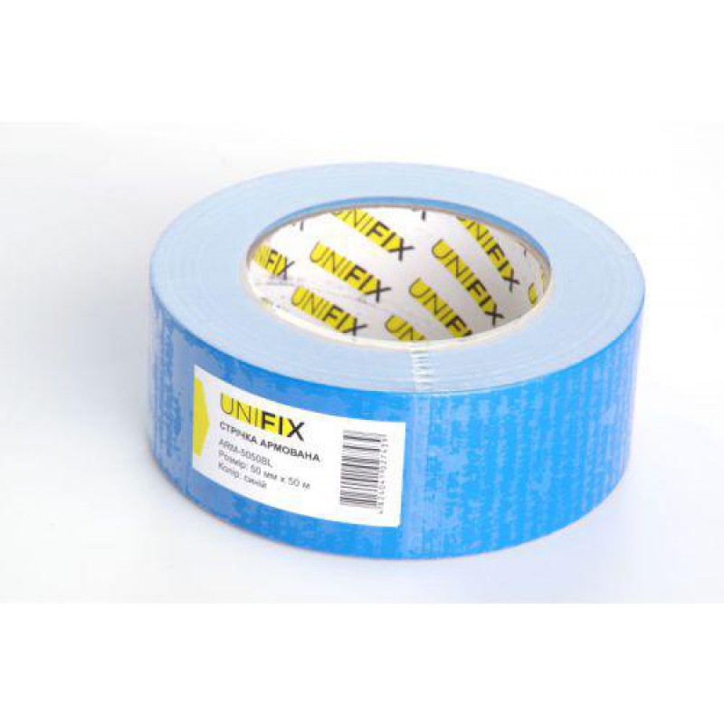 Лента клейкая армированная синяя 50мм*50м UNIFIX