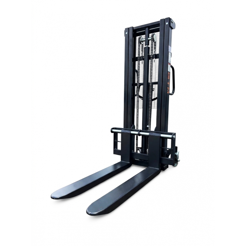 Штабелер гідравлічний GTM 1500кг, підйом-2,5м, довжина вил 1,1м, колір - чорний