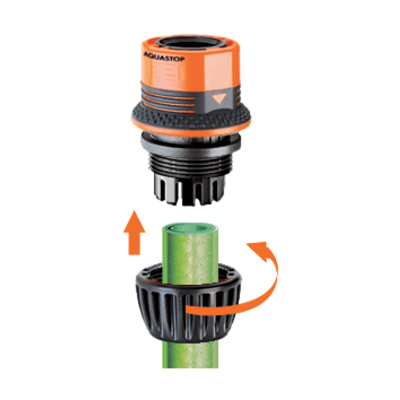 Коннектор 1/2"- 5/8" аквастоп для поливочного шланга Ergogrip ок.