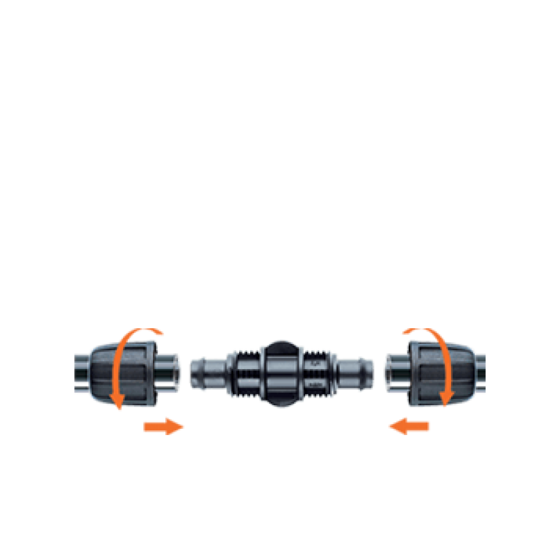 Ниппель 16мм для капельной трубки 1/2" с зажимом Claber