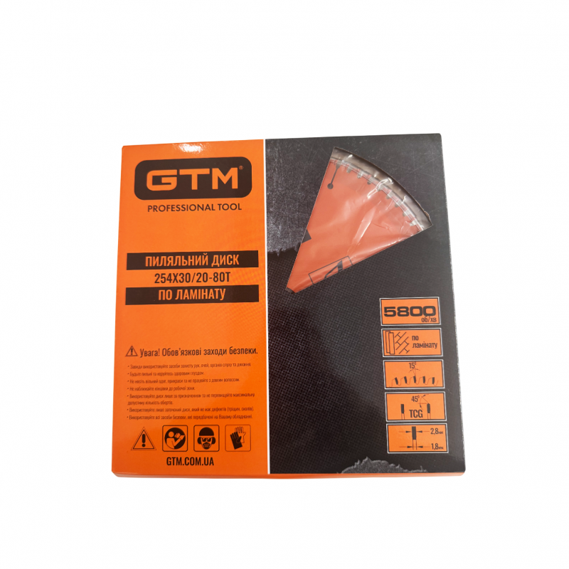 Диск пильний 254*30*z=80, по ламінату GTM
