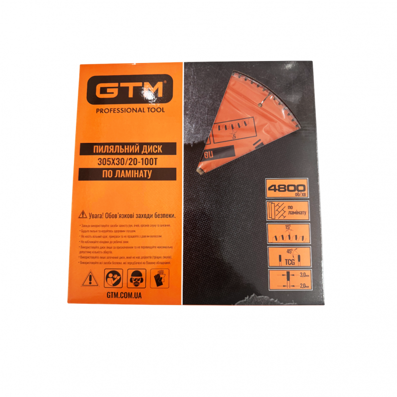 Диск пильний 305*30*z=100, по ламінату GTM