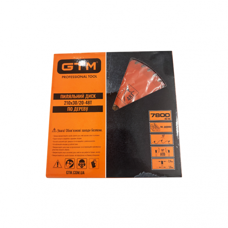 Диск пильний 210*30*z=48, по дереву GTM