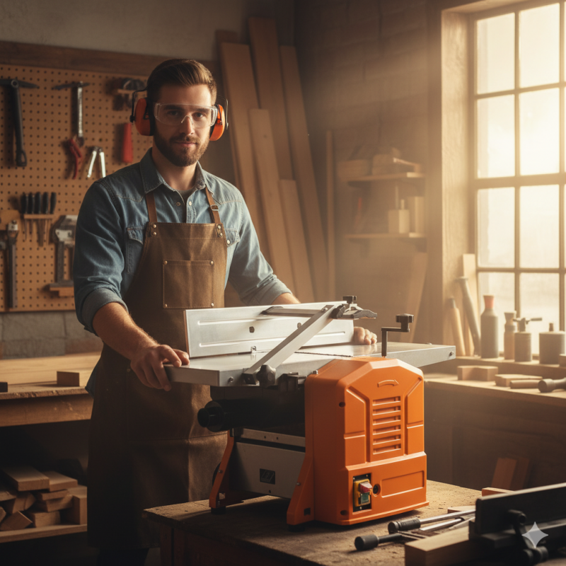 Фуговально-толщиностругальный (рейсмусный) GTM станок WPT200A 1250Вт (2 в 1)