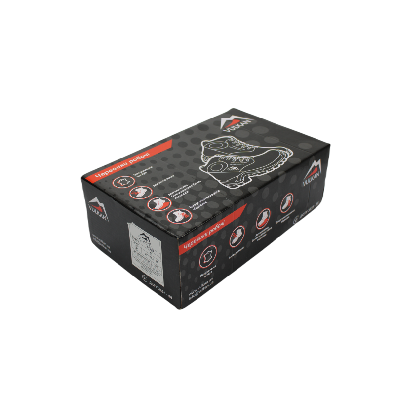 Полуботинки из натуральной кожи рабочие без мет.носка VULKAN р.45 DTA002