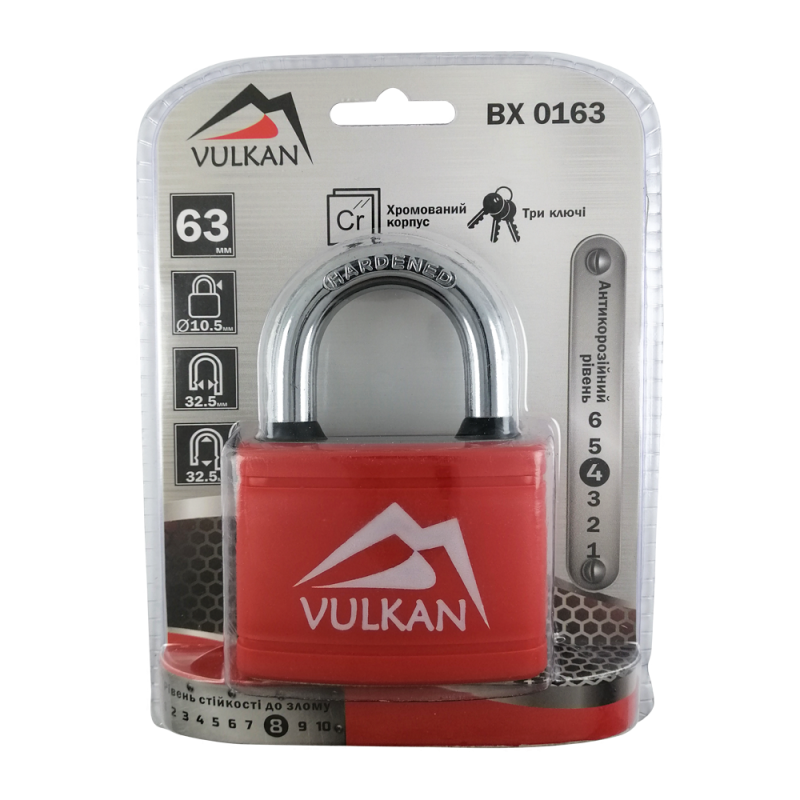 Замок навесной PVC 63мм BX0163 VULKAN