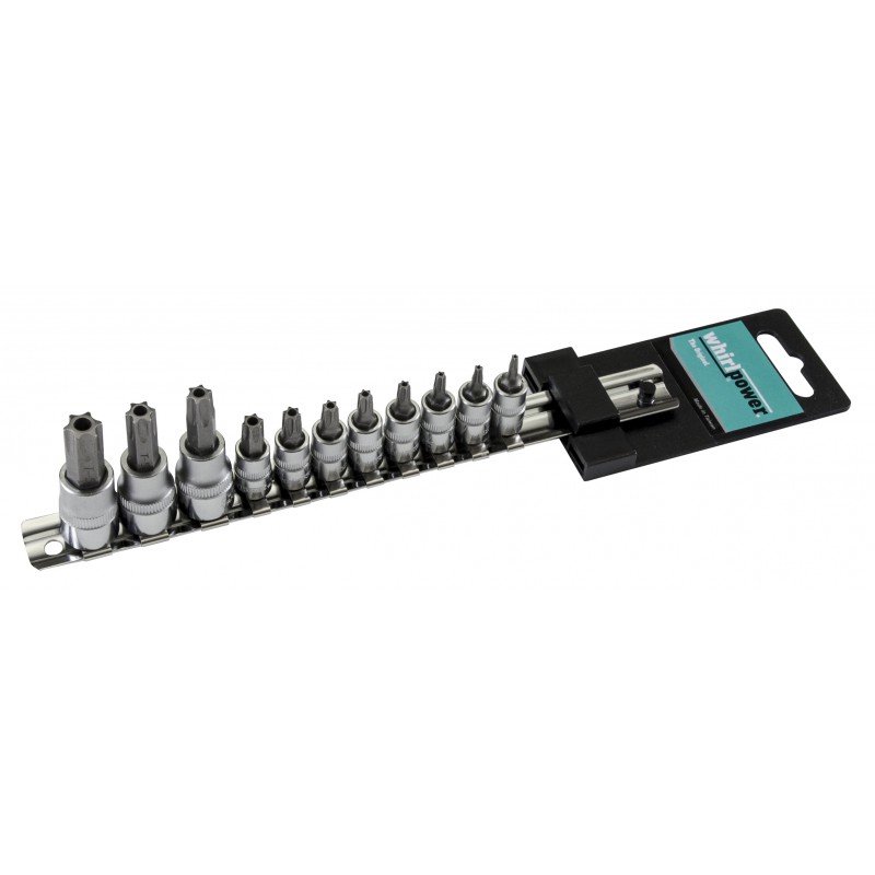 Набір головок зі вставкою Torx з отвором 1/4" і 3/8" 11од. на планці