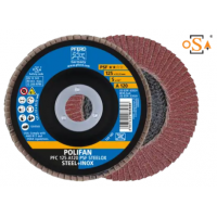 Круг пелюстковий тарілчастий 125*22 A120 (нерж/метал) конічн.PSF STEELOX
