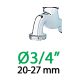 Штуцер 1/2"-3/4"В*16мм для капельной трубки 1/2"