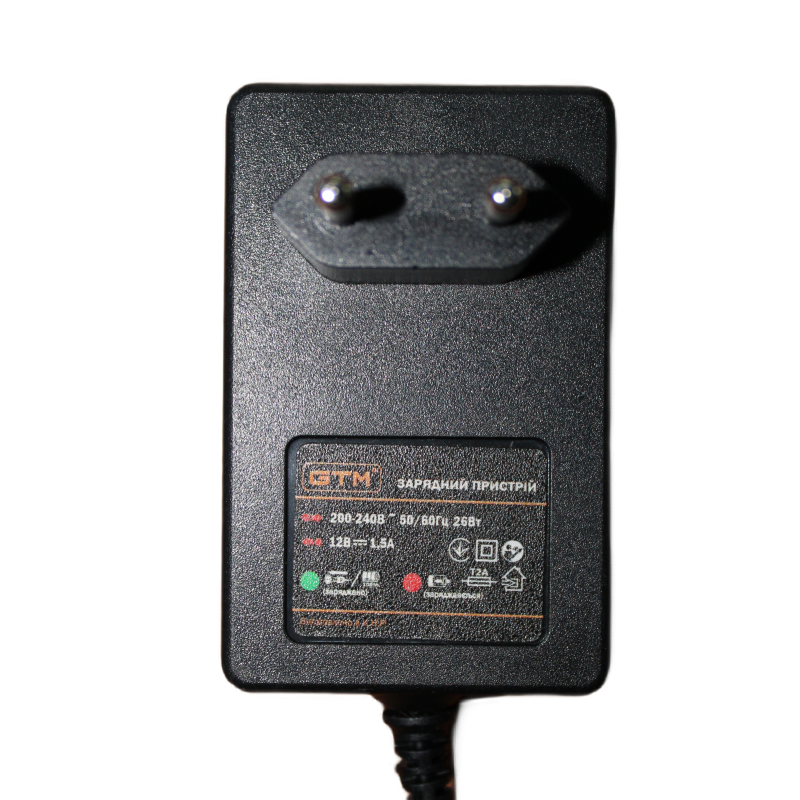 Зарядний пристрій Ch12V/1,5А, 12В, 1,5А, 25Вт, до акумуляторів GTM 12V